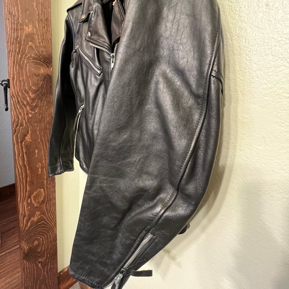 Women's Leather Motorcycle Jacket - Large - Picture 4 of 6